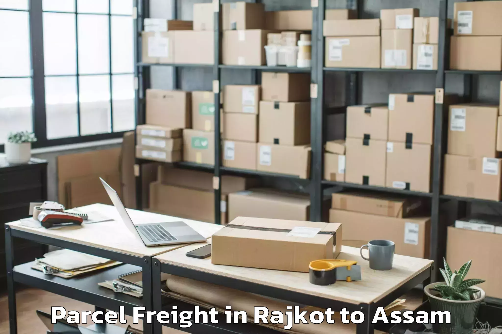 Hassle-Free Rajkot to Kaziranga University Jorhat Parcel Freight